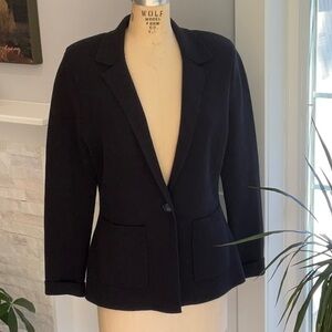 L’AGENCE Black Lacey Knit Blazer - Medium